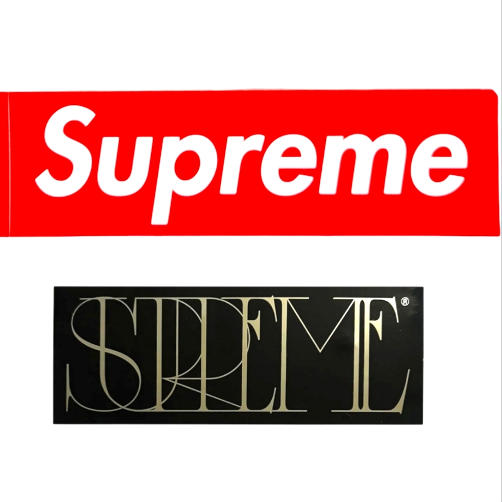 (2) NEW Authentic Supreme Trademark Sticker / Box Logo Bogo Sticker